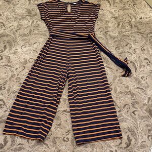 Striped Navy and Orange Jumpsuit